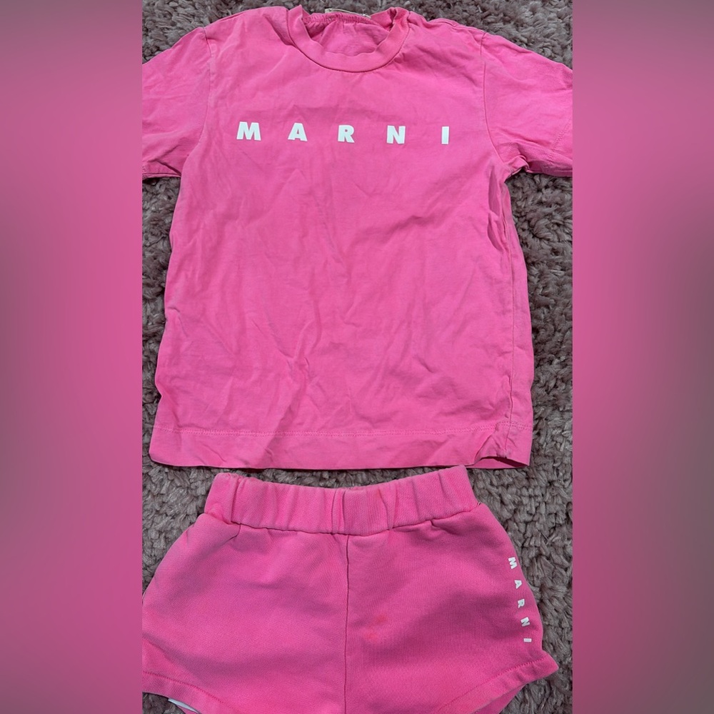 Marni Kids Vibrant Pink shorts Set